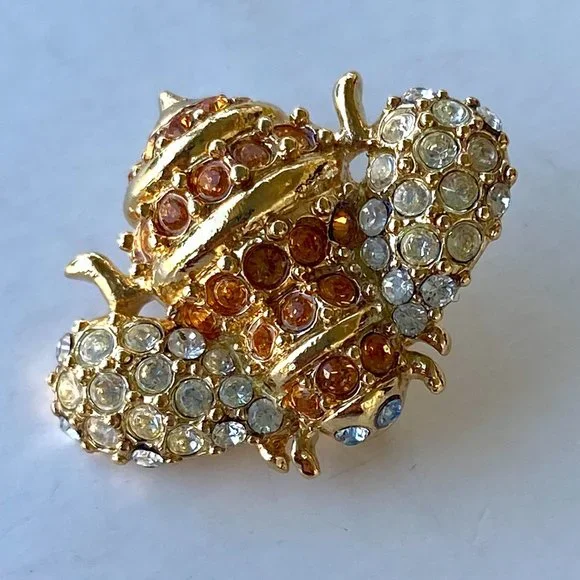MONET Rhinestone Bumble Bee Brooch Pin with Blue Eyes - Picture 1 of 6
